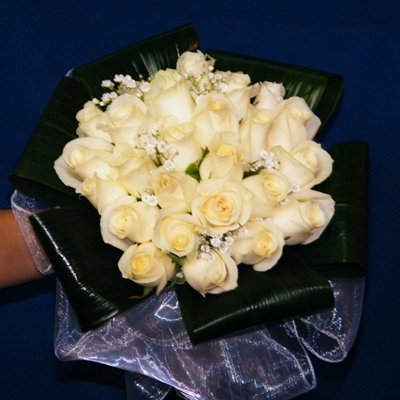 זר כלה ורדים לבנים 20 - רנה פרחים