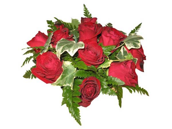 סידור ורדים עם קיסוס - פרחי דליה
