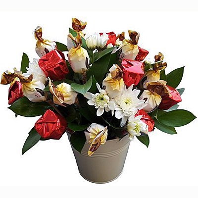 סידור פרחים מתוק - פרחי דליה