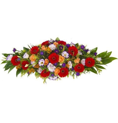 סידור שולחן מאורך אדום כתום - פרחי עירית