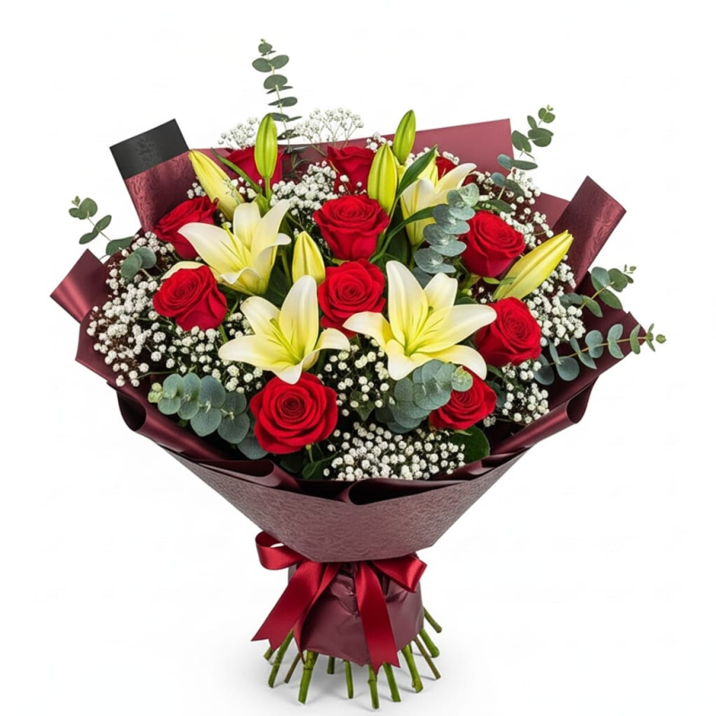 זר ורדים ולילי | 226 - פרחי לב - כרמיאל