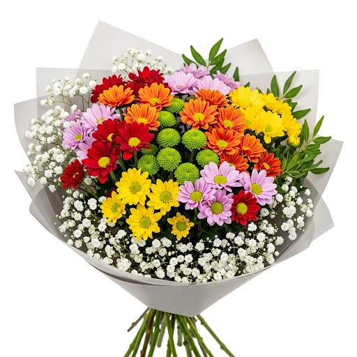 זר חרציות מלבלבות | 203  - פרחי לב - כרמיאל